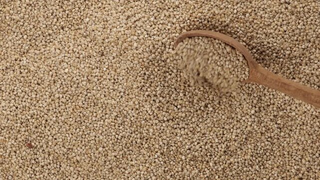 amaranth seeds food background top view wooden spoon