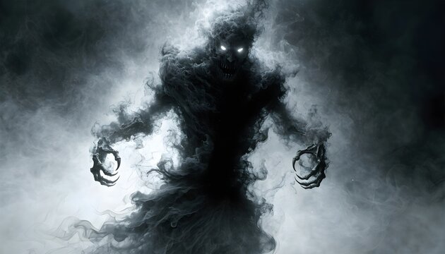 Shadow Entity Emerging from Mist