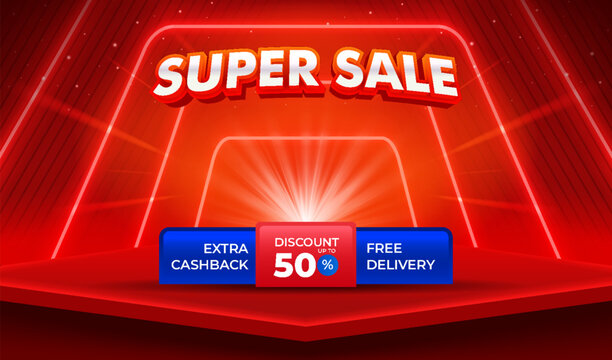 Discount sale promotion event banner template and social media post