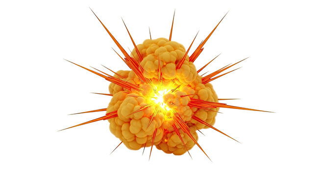 Vibrant Explosion with Fiery Tendrils