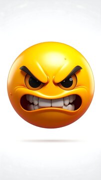 Angry emoji face with frowning expression