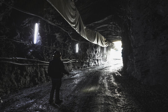 working inside the coal mining
