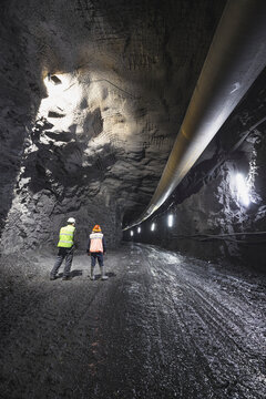 working inside the coal mining