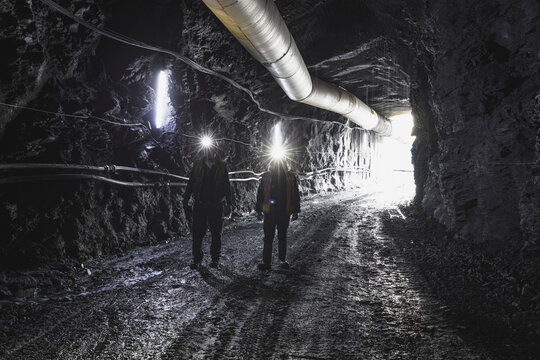 working inside the coal mining