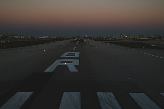 Miami Airport Runway view from cockpit