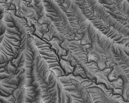 Fractal Patterns in the Eroded Hills Around Factory Butte Utah