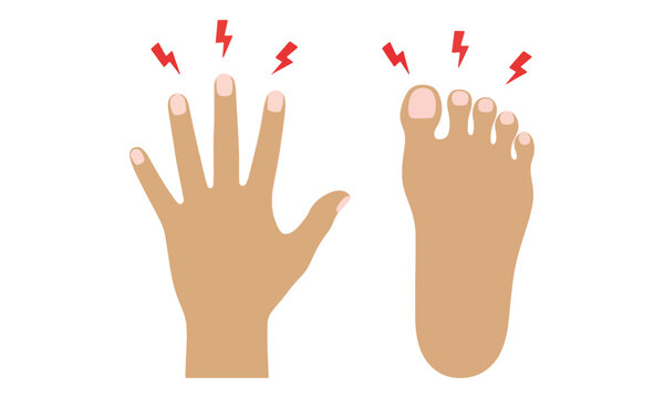 Hand and foot tingling sensation peripheral neuropathy icon