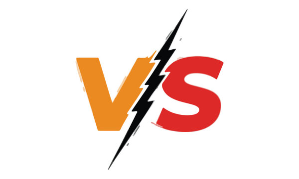 Versus VS logo with lightning bolt for competition battle
