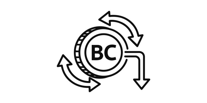 Circular flow diagram centered around the letters bc with directional arrows