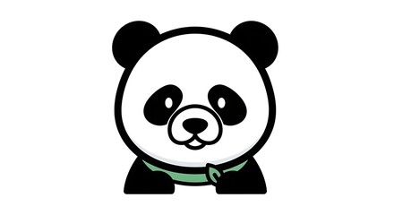 Fototapeta premium cute cartoon panda bear character smiling isolated on white background