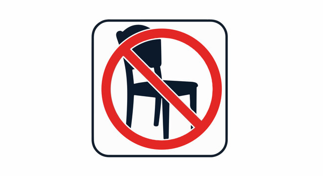 Black chair with a red prohibition circle