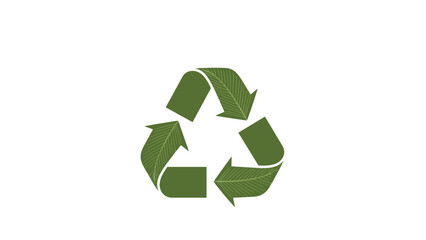 Obraz premium Classic green recycling symbol composed of three arrows forming a triangle, representing environmental sustainability and waste reduction.
