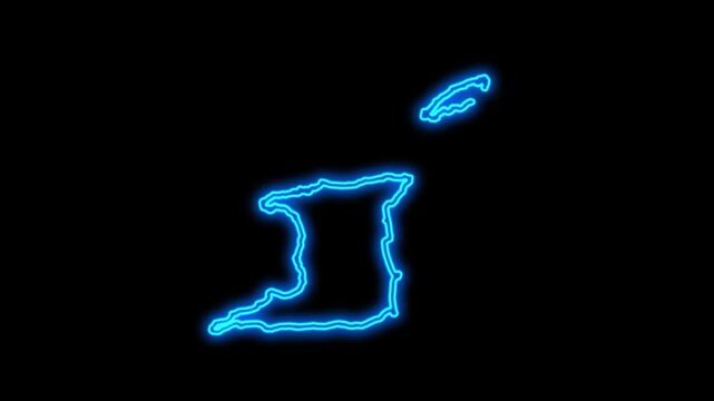 Tonga Country Map Neon Lights, Abstract Tonga Neon Lights Map Opener Suitable for Politics, Elections, Travel, News and Sports Events and Presentations