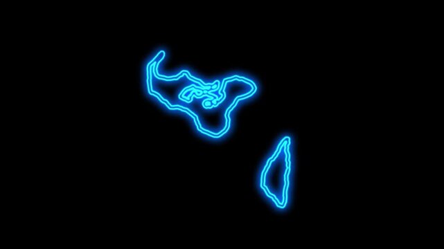 Tonga Country Map Neon Lights, Abstract Tonga Neon Lights Map Opener Suitable for Politics, Elections, Travel, News and Sports Events and Presentations