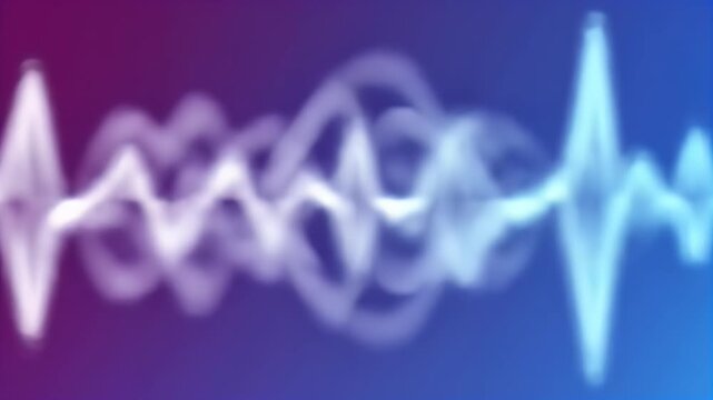 A vibrant, abstract image showcases a dynamic waveform against a gradient background, suggesting sound, data, or energy flow.