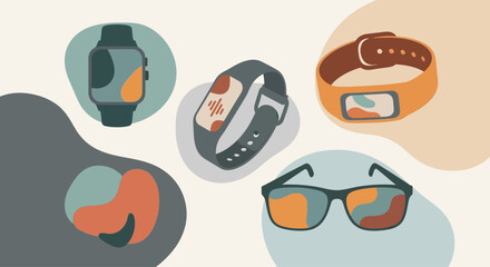 Fototapeta premium Smartwatch and accessories collection