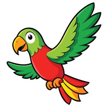 cartoon parrot on white background