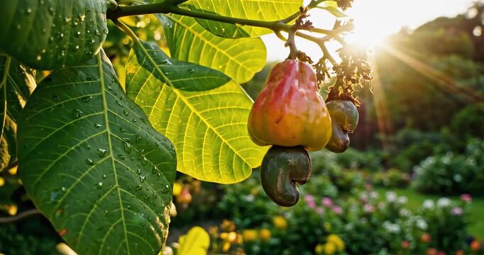Fresh figs on a tree branch.