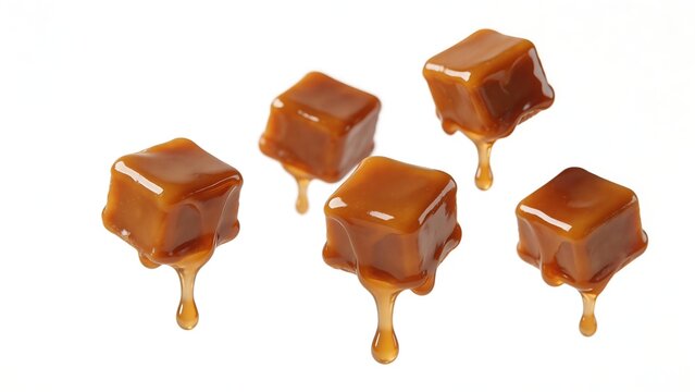 Caramel candies with dripping sauce