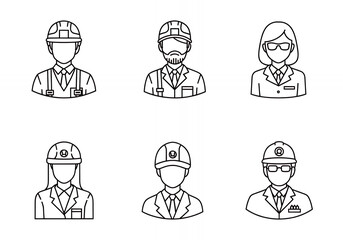 Fototapeta premium Business Professionals Wearing Safety Hats and Uniforms
