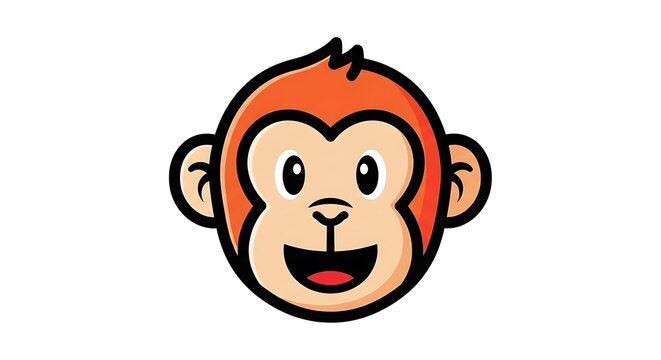 Cartoon monkey face illustration.