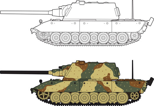 german_super_heavy_tank_e100_side_view_set.eps
