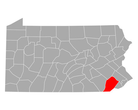 Karte von Chester in Pennsylvania