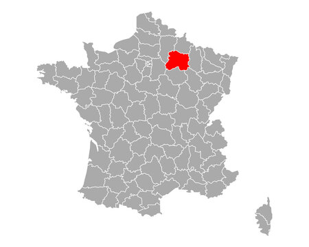 Karte von Marne in Frankreich