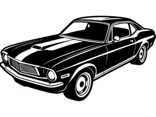 Obraz premium Classic fastback car illustrated on white studio background