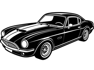 Obraz premium Classic sports car shown stationary in studio backdrop