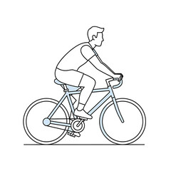 Obraz premium Man Riding a Bicycle Outdoors Freely.