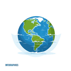 Fototapeta premium Earth Globe Planet World Map 1.