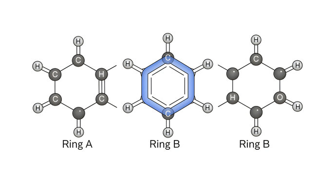 Molecular structure of a steroid compound showing three fused rings and hydrogen atoms
