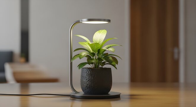 green plant in the office dan sinar lampu ruangan 