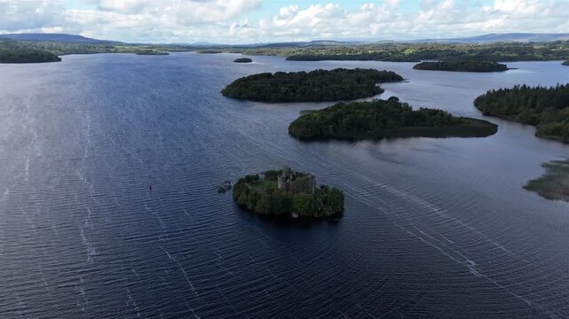 Aerial view of Mc Dermott Castle, County.Roscommon - Ireland