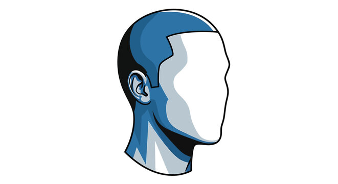 Illustration of a male avatar with a blank face, perfect for anonymous user profiles, default placeholder images, or a symbol of generic identity