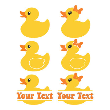 Rubber Duckie Character Collection With Customizable Monogram For Personalization