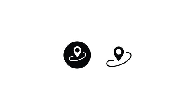 location route icon set with map pin path navigation symbol minimalist vector illustration for gps tracking direction ui design