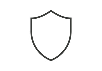 Icono de escudo lineal que representa protección y seguridad © Gabrieuskal
