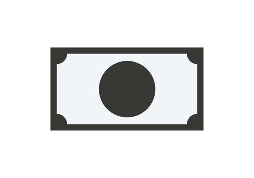 Icono de billete bancario como representaci&oacute;n de dinero en efectivo y finanzas