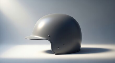 Fototapeta premium Minimalist grey safety helmet rendered with professional studio lighting on a clean gradient