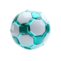 Naklejka premium [Transparent Background PNG]Futuristic Soccer Ball with Neon Accents