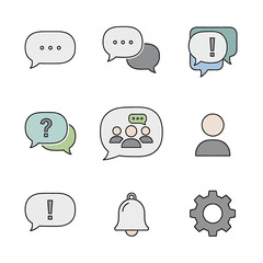 Obraz premium Chat and communication icons set 1.