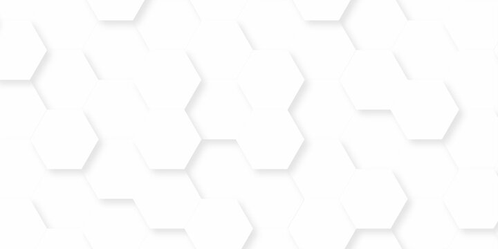 White web modern paper texture. digital structure grid tile seamless hexagon wall creative metal business wallpaper texture background.