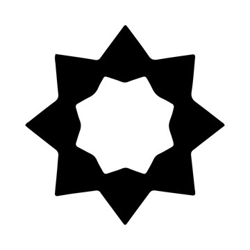 Minimalist black octagram star icon