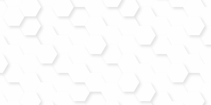White web modern paper texture. digital structure grid tile seamless hexagon wall creative metal business wallpaper texture background.