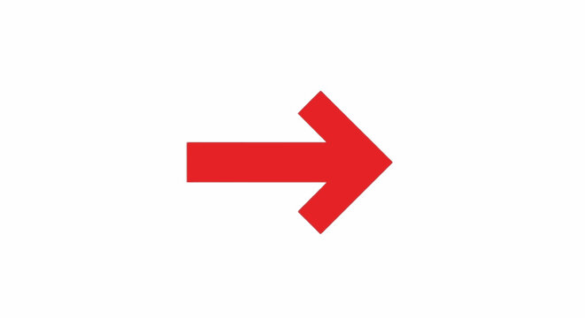 A solid red arrow points directly to the right on a white background