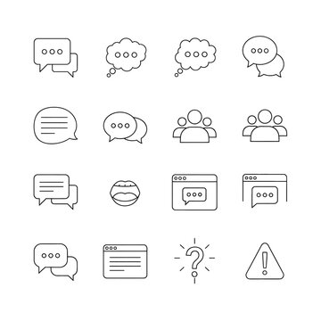 Chat and Communication Icons Set.