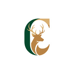 Obraz premium Deer Antler Animal Logo Design.