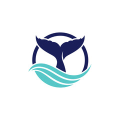 Whale tail logo design element symbol. © Arto